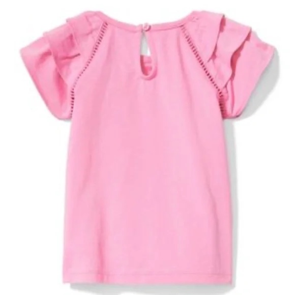 Janie and Jack Pink Tiered Ruffle Sleeve Top 12-18M - Picture 2 of 4